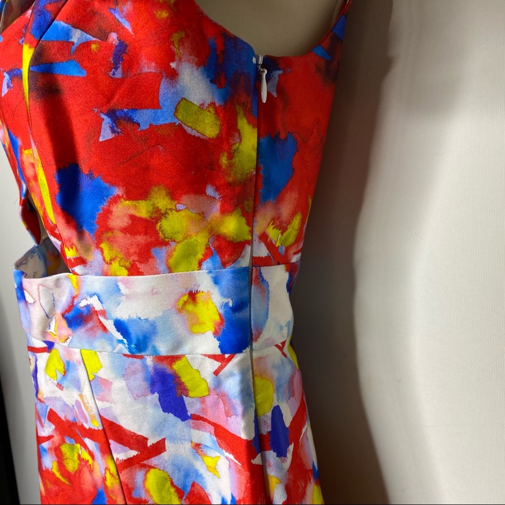 Milly watercolor mini dress with cut out details 2 - Picture 5 of 9